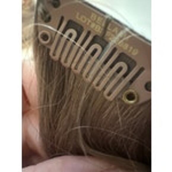 BELLAMI Silk Seam 20” 180g Pearl Blonde Highlight Clip In Hair Extension Beachy - Picture 8 of 14